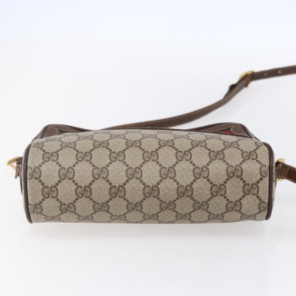 GUCCI GG Supreme Web Sherry Line Bag PVC Beige Gold 56 02 087 Auth 153480 - Picture 6 of 16